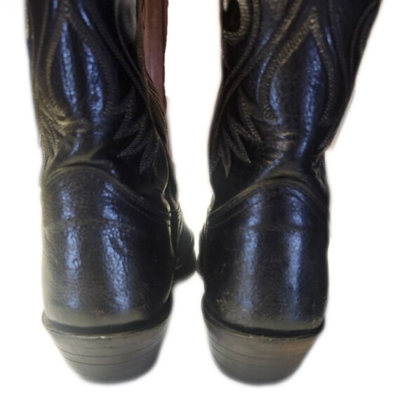 Nocona Men’s Vintage Cowboy Boots Black Leather Western Size 9.5 USA main image 4